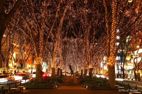 Sendai City/The City of Forests instantly turns into a City of Lights with an impressive illumination “2022 SENDAI Pageant of Lights”